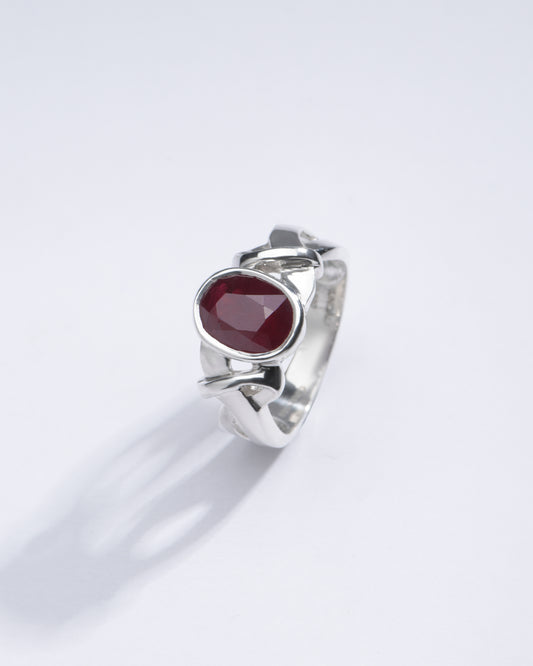 Classic Ruby (Manik) Ring in 925 Silver –  #1210 M