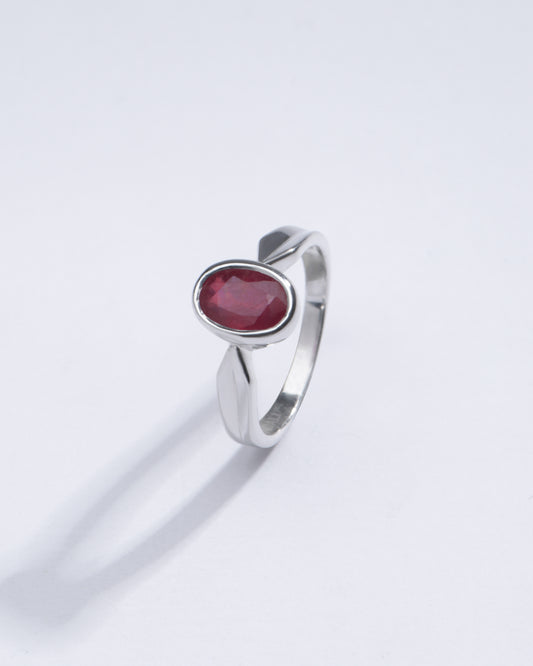 Natural Ruby (Manik) Ring in 925 Silver -  #1136