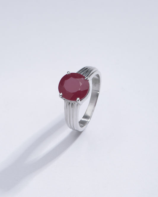 Vintage Ruby (Manik) Ring in 925 Sterling Silver - #1222