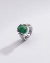 Authentic Emerald (Panna) Ring in Sterling Silver – #1236