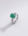 Radiant Green Emerald (Panna) Ring in 925 Silver – #1136N