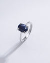 Radiant Blue Sapphire (Neelam) Ring in 925 Silver – #1216