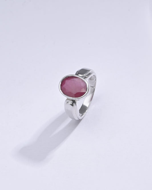 Radiant Ruby (Manik) Ring in 925 sterling silver -  #1101