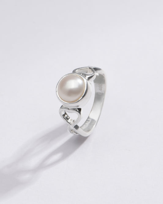 Radiant Pearl (Moti) Ring in 925 Silver - #1220