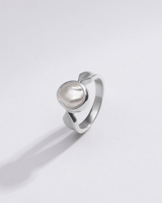 Elegant Pearl (Moti) Ring in 925 Sterling Silver - #1136