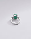 Radiant Green Emerald (Panna) Ring in 925 Silver – #1136N