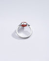 Minimalist Red Coral (Moonga) Ring in 925 Silver -  #1136