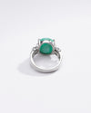 Radiant Green Emerald (Panna) Ring in Sterling Silver – #1199