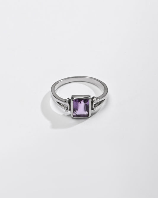 Amethyst (Jamunia) Ring – 925 Silver Crafted - #1148B