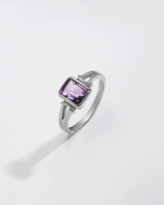 Amethyst (Jamunia) Ring – 925 Silver Crafted - #1148B Re - Myra