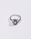 Amethyst (Jamunia) Ring – 925 Silver Minimalist - #1175N4