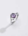 Amethyst (Jamunia) Ring – 925 Silver Minimalist - #1175N4