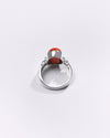Premium Coral (Moonga) Ring in 925 Silver - #1199B