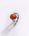 Premium Coral (Moonga) Ring in 925 Silver - #1199B