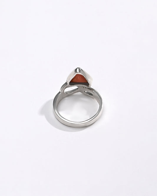 Classic Coral (Moonga) Ring – 925 Silver - #1110