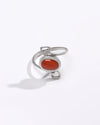Balanced Coral (Moonga) Ring – 925 Silver - #1155