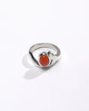 Classic Red Coral (Moonga) Ring in Sterling Silver – #1176 Ov