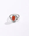 Radiant Red Coral (Moonga) Ring in 925 Silver – #1191 Ov