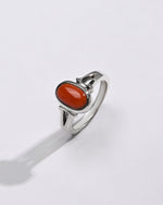 Classic Coral (Moonga) Ring – 925 Silver - #1148 Ov - Myra