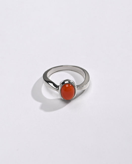 Bold Coral (Moonga) Ring – 925 Silver - #1201