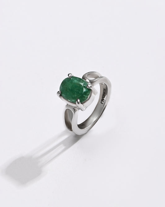 Smart Emerald (Panna) Ring – 925 Silver - #1112N4