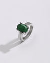 Rich Hue Emerald (Panna) Ring – 925 Silver - #1139N4