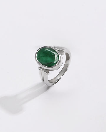 Signature Emerald (Panna) Ring – 925 Silver - #1148B