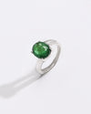 Shimmer Emerald (Panna) Ring – 925 Silver - #1153N4