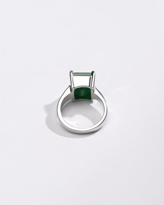 Sleek Emerald (Panna) Ring – 925 Silver - #1200N4 Sq