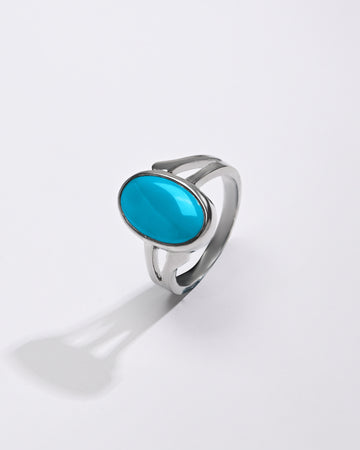Certified Turquoise (Firoza) Ring – 925 Silver - #1182 - Myra