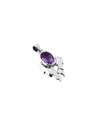 Luna Leaf Amethyst Pendant in 925 Silver