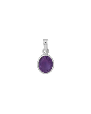 Plain Amethyst Pendant in 925 Silver