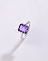 Amethyst (Jamunia) Ring – 925 Silver - #1201B Sq