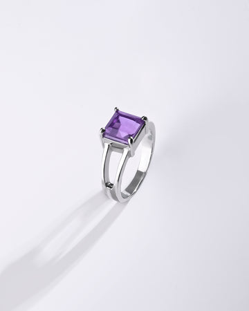 Balanced Amethyst (Jamunia) Ring – 925 Silver - #1150N4 Sq