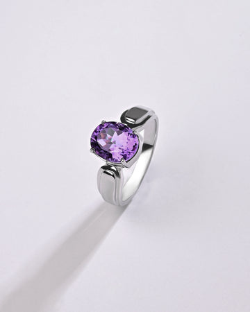 Amethyst (Jamunia) Ring – 925 Silver Precision - #1101N4