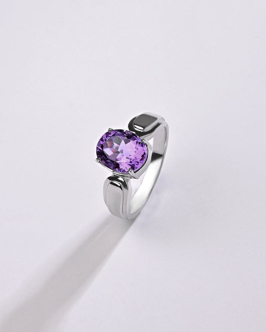 Amethyst (Jamunia) Ring – 925 Silver Precision - #1101N4