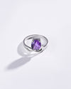 Daily-Wear Amethyst (Jamunia) Ring – 925 Silver - #1110N4