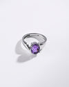 Statement Amethyst (Jamunia) Ring – 925 Silver - #1203N4