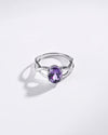 Amethyst (Jamunia) Ring – 925 Silver - #1104N4