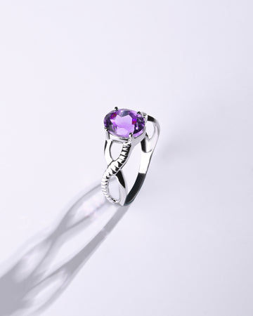 Amethyst (Jamunia) Ring – 925 Silver - #1104N4