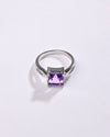 Amethyst (Jamunia) Ring – 925 Silver Minimalist - #1102N4 Sq