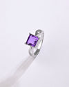 Amethyst (Jamunia) Ring – 925 Silver Minimalist - #1102N4 Sq