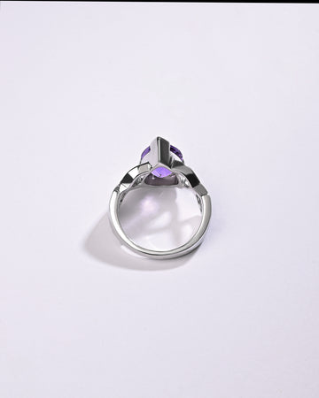 Classic Amethyst (Jamunia) Ring – 925 Silver - #1105N3 Drop