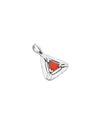 Moonlit Crown Triangular Coral Pendant in 925 Silver