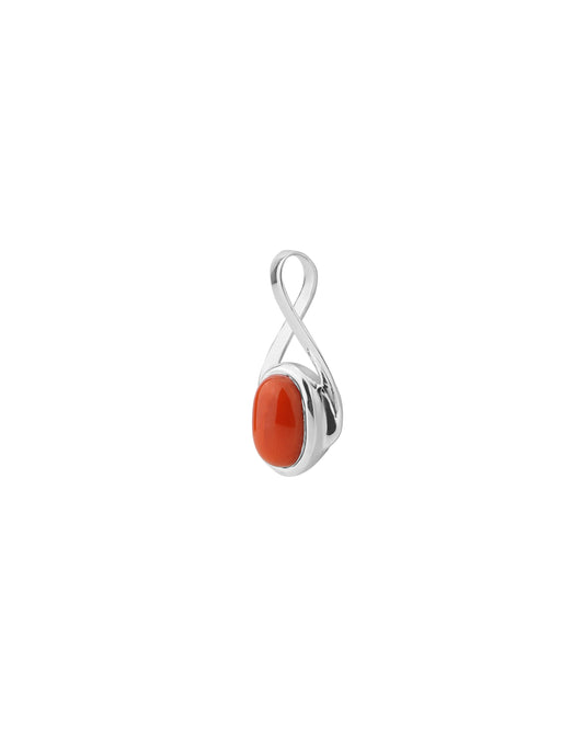 Gentle Curve Coral Pendant in 925 Silver