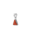Plain Triangular Coral Pendant in 925 Silver