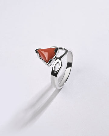 Coral (Moonga) Ring – 925 Silver Essential - #1110N3 Tr