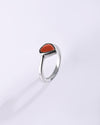 Rich Coral (Moonga) Ring – 925 Silver - #1218B Hr