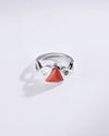 Coral (Moonga) Ring – 925 Silver Streamlined - #1105B Tr