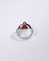 Coral (Moonga) Ring – 925 Silver Streamlined - #1105B Tr